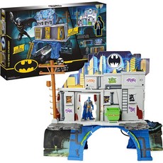 DC 코믹스 배트맨 3-in-1 배트케이브 플레이세트 독점 10.2cm(4인치) 배트맨 액션 피규어 및 배틀 아머 포, 01 배트케이브 플레이세트