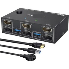 KVM 스위치 MST 스위처 셀렉터 USB 허브 도킹 스테이션 HDMI 호환 DP 컴퓨터 공유 모니터 USB 장치 DP, 1개