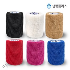 생활플러스 자가점착 탄력 밴드 7.5cm, 혼합, 6개 - 자가점착탄력밴드