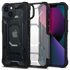 Spigen iPhone13 케이스 TPU 범퍼 2층 구조 미군 MIL 규격 취득 내충격 카메라 보호 무선 충전 대응 니트로 포스 ACS03547 (매트 블랙)