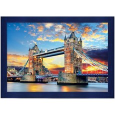 퍼즐라이프 런던 타워브릿지 풍경 알록 1000피스 직소퍼즐액자 AL3020, 퍼즐+우드블루액자