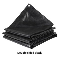 PE 방수포 천 야외 정원 식물 창고 보트 자동차 캐노피 차광 애완견 집 커버 0.32mm, [02] 2x3m, 08 Double Black_02 2x3m