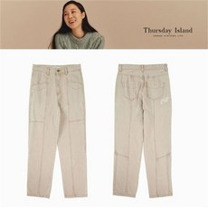 써스데이아일랜드_프라자 DB 써스데이아일랜드 일자핏 절개 다잉팬츠 T208MJE231W