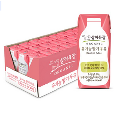 상하목장 유기농 딸기우유, 360개, 125ml