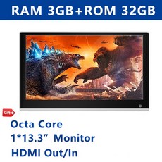 차량용 안드로이드 모니터 안 드 로이드 11 자동차 머리 받침 3 32GB 133 인치 다기능 태블릿 터치 스크린 1080P 비디오 영화 플레이어 WIFI 블루투스 HDMI, 6.1 PCS Silver 133
