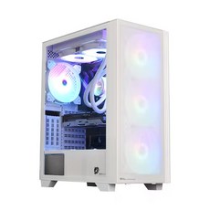 NEWZEN SKULL X50 RGB 4FAN 강화유리 (화이트), 화이트, 1개