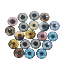 20pcs 유리 인형 눈 동물 DIY 공예 공룡 안구 액세서리를위한 안구 제작 보석 제작 수제 8mm/12mm/18mm, 18mm