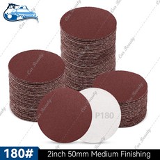 디스크 샌딩기 후크 및 루프 사포 연마 목공용 알루미나 궤도 샌딩기 시트 50mm 2 인치, Grit 180, 15PCS, 15개