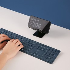 라이프썸 슬림 블루투스 키보드(LFS-HA39)+전용 키스킨 3대기기 멀티페어링 저소음 숫자패드 충전형 아이패드 태블릿 키보드, 미드나잇블루