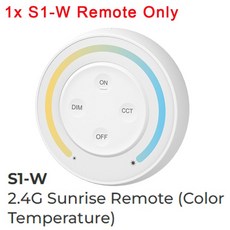 S1-B 2.4G 일출 레인보우 리모컨 MiBoxer 색온도 RGBCCT LED 램프 전구 컨트롤러, 1개, 03 S1-W Only