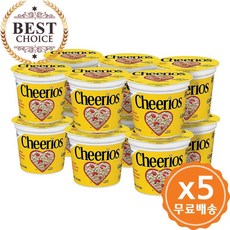 제네럴 밀스 시리얼 치리오스 브렉퍼스트 시리얼 컵 토스트 홀 그레인 오트 시리얼 37g 컵 (12팩), 수량: 5　　　　　(상품코드555p)