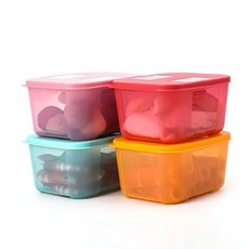 타파웨어 사각용기 밀폐용기 냉장고 냉동냉장용기 700ml, 1세트, 4개