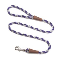 Mendota Pet Snap Leash - British-Style Braided Dog Mendota 애완동물 스냅 목줄 - 영국식 땋은 개 리드 미국산 - 소금 및 후추, 1개, 자수정