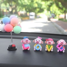 진양오픈마켓 차량용장식 귀여운 돼지인형 4ea 세트, 돼지풍선세트, 1세트