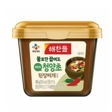 해찬들 그대로 끓여먹는 된장찌개 매운 청양초 전용 된장 450g, 2개