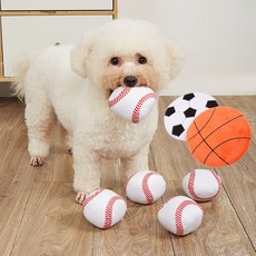 버닝오스 농구 축구 야구 공 강아지 장난감 봉제 삑삑이, 야구공, 1개 - 강아지삑삑이공