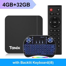 셋톱박스 Tanix 듀얼 와이파이 HDR 10 + 미디어 플레이어 셋톱 박스 안드로이드 11 Amlogic S905W2 16GB 32G 64GB 지지대 4K H.265, Au 플러그_4GB 32GB Backlit i8 - 4k미디어플레이어