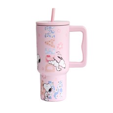 스누피 공식 라이센스 대용량 빨대 텀블러 다나에 900ml 1200ml+Integrated International Trade Co. Ltd머리핀, 1200ml, 핑크, 1개