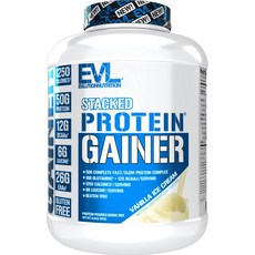 Evlution Nutrition 스택드 프로틴 게이너 바닐라 아이스크림 맛, 1개, 2.72kg