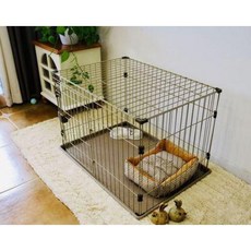 개구멍 뻐꾸기문 강아지안전문 강아지 소형 개 고양이 화장실 중형견 애완견, 08 베이지색 누드+화장실+굴집(천장형), 01 L 라지(길이90cmx63cmx60cm, 1개