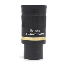 Datyson 망원경 액세서리 8 24mm 줌 접안 렌즈 풀 메탈 연속 줌 광대역 그린 필름 (광학 유리 포함)|단극 /양극|, 1개, Black