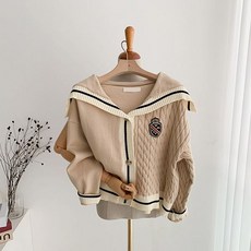 코코젠 하폴 세일러 카라 니트 가디건