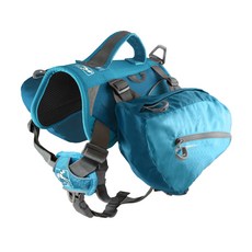 Kurgo Dog Saddlebag Backpack Back Pack Dog Harnes Kurgo 개 안장 가방 배낭 백팩 개 하네스 개용 하이킹 팩 애완동물 착용용 팩, 1개, 코스탈 블루
