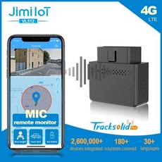 차량용 와이파이 JIMIIOT 차량 OBD GPS 추적기 4G 미니 로케이터 원격 음성 모니터링 플러그 앤 플레이 추적 배터리 앱 포함 다중 알람 VL512