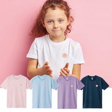 아동용 포인트 로고 반팔 티셔츠
