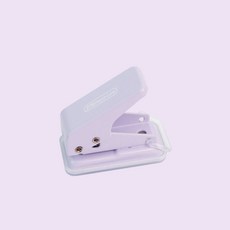 pocapoca 미니 펀치 1공 화이트 펀칭기 구멍 다꾸 소형 원터치 셀프제본, 1개, 밝은보라색
