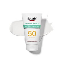 Eucerin 센서티브 미네랄 선스크린 로션 SPF 50 4 Fl oz 산화아연 함유, 1개