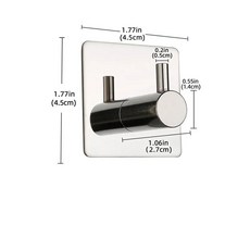 자체 접착 욕실 후크 로브 타월 행거 304 스테인레스 스틸 샤워 액세서리, 10 D bright silver, 1개