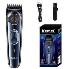 Kemei무선 조절 110mm 남성용 헤어 트리머 얼굴 수염 트리머 충전식 가장자리 헤어 클리퍼 전기 리튬 배터리, km1256 상자, 1)km1256 box