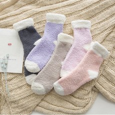 여자겨울예쁜수면양말파스텔