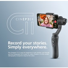 ZHIYUN CINEPEER 스마트 폰용 C11 모바일 짐벌 iPhone/Samsung 3 축 Vlog 핸드 헬드 안정기 vs smooth q2 4|소형 짐벌|, 1개, CINEPEER C11, 단일