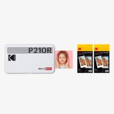 코닥 미니 2 레트로 포토프린터 사진인화기 + 카트리지 68매 번들, P210R(화이트)