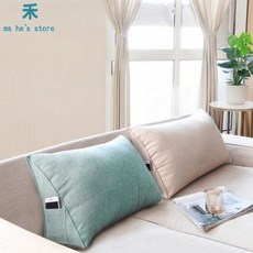 삼각등받이쿠션 방석등쿠션 맞춤 삼각장사발목 쿠션장방형 큰 등받이 거실 탈부착 허리포베개, 01 소파는 긴 허리에 호숫빛을 띠고 있다, 01 70x20x35cm(긴x두꺼운x높이)