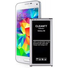 삼성 갤럭시S5용 갤럭시S5 배터리 클랜트 3300mAh 리온 교체 배터리 [ I9600 G900F G900V(버라이즌) G900T(T-Mobile) G90, 단일옵션