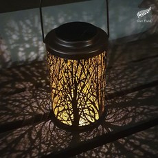 글랜필드 차박캠프 레트로 감성캠핑등 쉐도우 태양광 황동 솔라램프, 쉐도우 황동 램프 - 나무형상, 1개