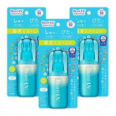 비오레 UV 아쿠아 리치 프로텍트 미스트 60ml 3개 세트 SPF50 PA ++++ 자외선 차단 비가스형 스프레이, 기본(3개 세트)