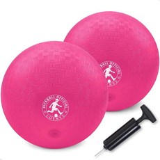 LOYNYE 25.4cm10인치 피구공 놀이터 볼 킥볼 닷지 볼 실내 실외 게임용 킥볼 핸드볼 4개의 스퀘어 펌프 포함 359817, 핑크