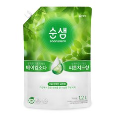 Soonsaem 蔬果碗盤小蘇打植物洗潔劑補充包, 1200ml, 1入