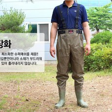  발라카스 웨스트웨이더 어깨고정벨트 장화 선상장화 작업장화 해루질 장화 허리장화, LL(270-275) 