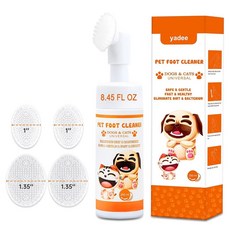 강아지발청소 반려견 발 클리너 8 45fl 온스 170 초대형 병 소형 대형 반려견용 워시 4PZ 실리콘 브러시 노 린스 포밍 클렌저 pH 균형 잡힌 클리너로 딥 클린을 제공합니다, 1개