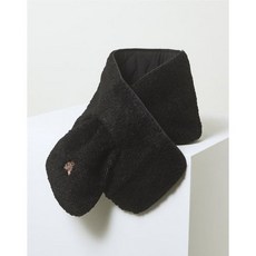 닥스 선물추천 DBMU4F855BK[TEDDY] 블랙 베어 캐릭터 자수장식 부클 양면 패딩 머플러