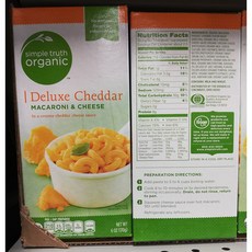 심플 트루 Simple Truth Deluxe Cheddar Macaroni Cheese 디렉스 체다 마카로니 앤 치즈 6oz(170g) 4팩