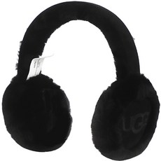 어그 UGG 양모 귀마개 엠브로이더드 LOGO 천연 양모 EARMUFF 블랙, 상세설명참조, 1, 1개