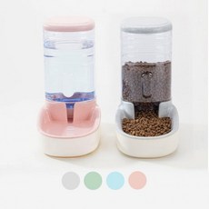 강아지식기 강아지반자동급수식기 반려동물식기 반려견식기 고양이밥그릇, (사료통) 3.8L-로즈, 1개