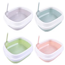 고양이 사막화방지 평판 오픈형 네모 화장실 4colors, 보라색, 1개