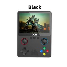 용 GBA 비디오 게임 콘솔 3.5 인치 IPS 스크린 핸드헬드 플레이어 듀얼 조이스틱 11 시뮬레이터 X6, 02 Black, 02 Black